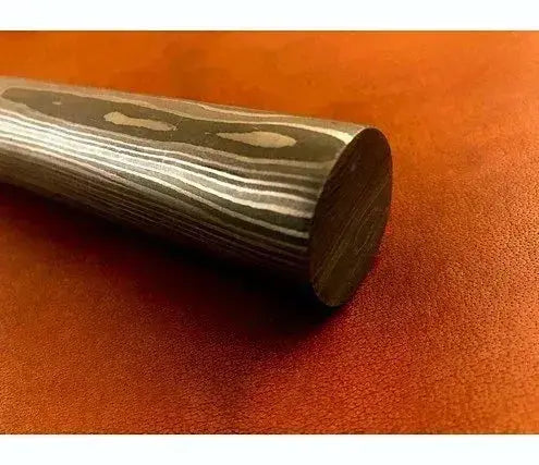 Damascus Steel Round Bar – Knife making Supplies 150×25 mm - Jayger
