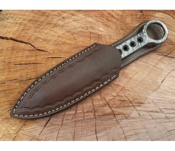 Hand-Forged Damascus Kunai – 8.7” Precision Balanced Throwing Blade - Jayger