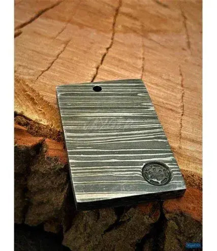 Mandalorian Steel Star Wars Beskar Pendant-Hand Forged Damascus Steel - Jayger