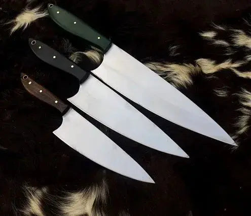 Handmade Spring Steel Kitchen Chef Knives Set Of 3 - Jayger