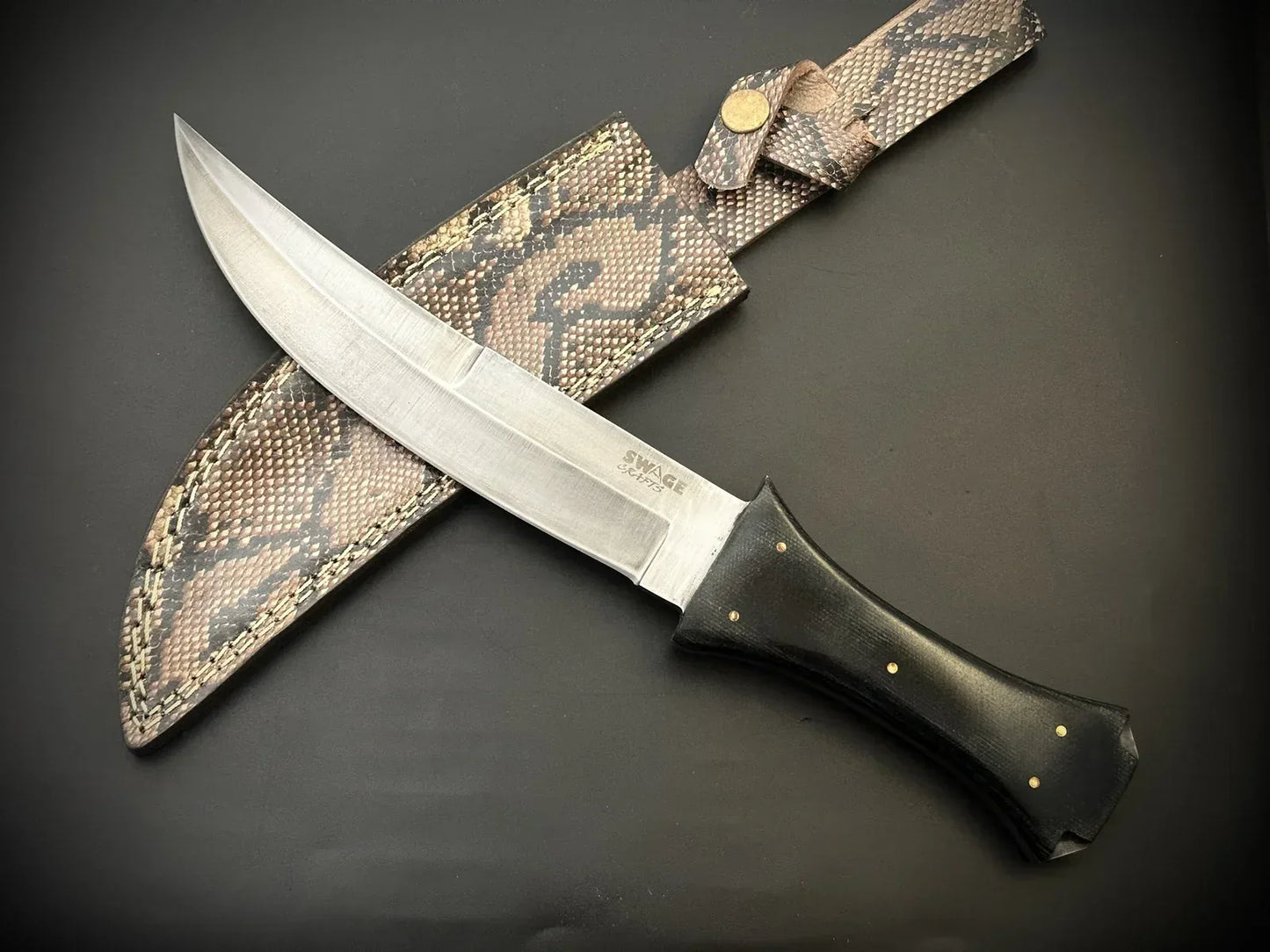 Handmade Coffin Handle Bowie Knife With Sheath- Made 2 Order - Jayger