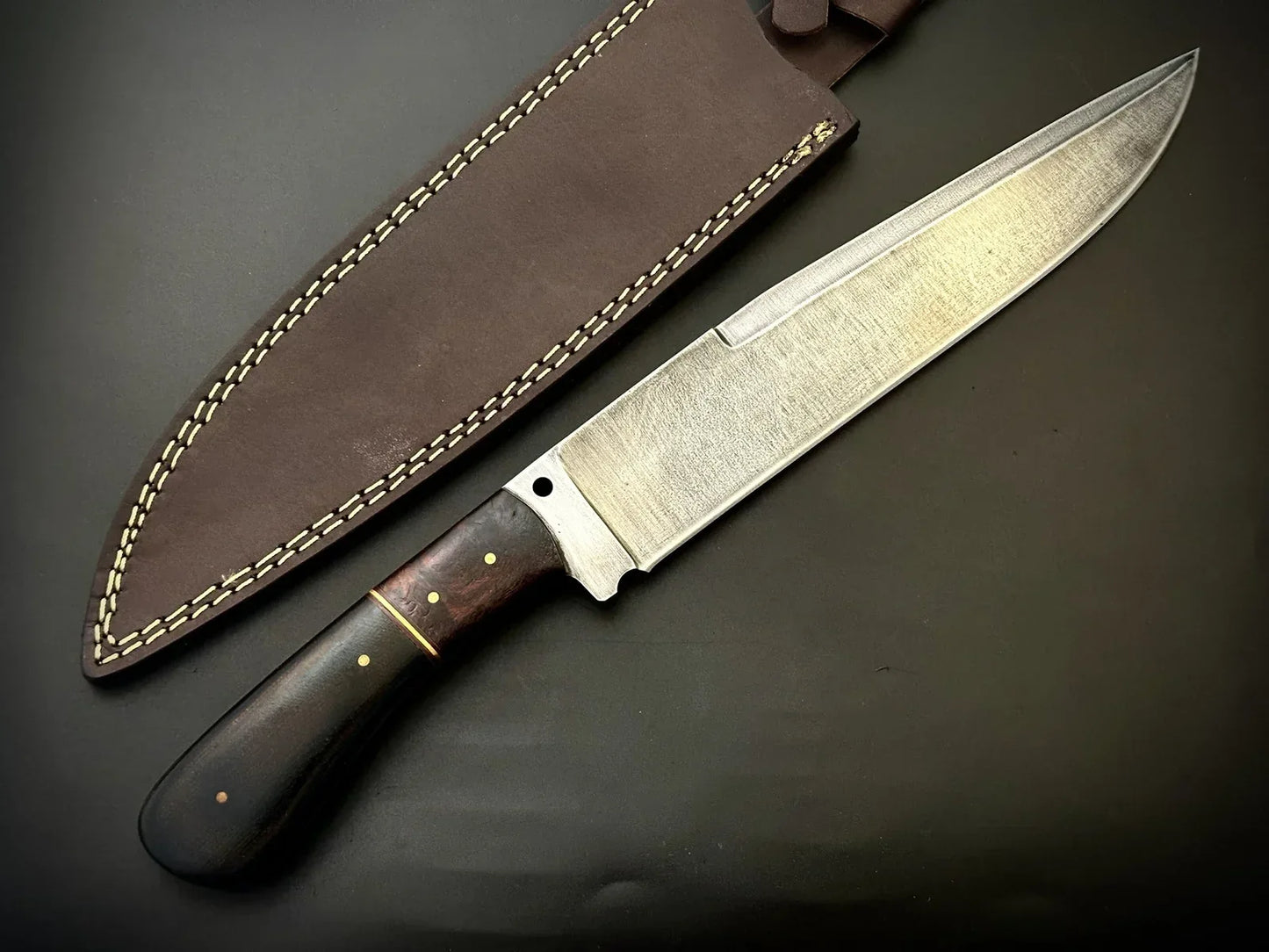 Hand Forged Spring Steel Bowie Knife With Leather Sheath-Made 2 Order - Jayger