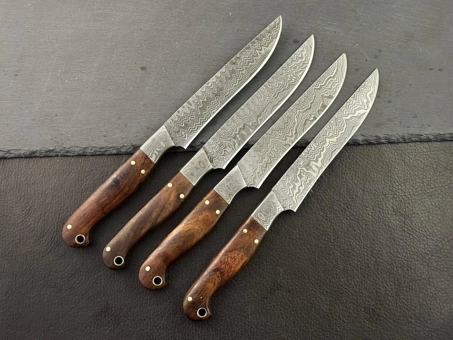 Handmade Damascus Steel Steak Knives Set / Steakmesser - Jayger