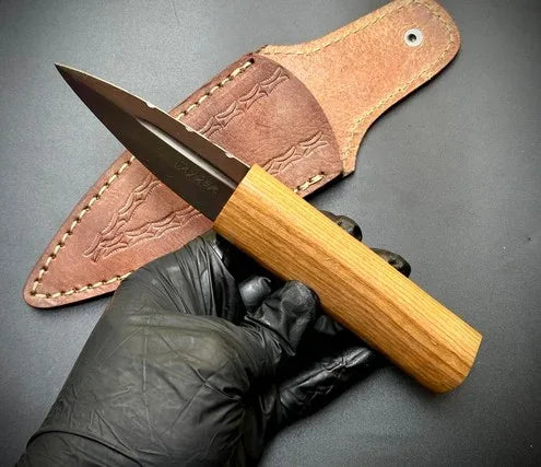 Handmade Sgian Dubh Damascus Steel Blade Oak Wood Handle - Jayger