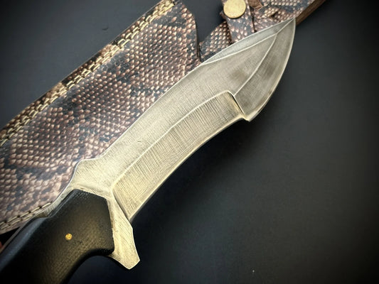 Handmade Tactical Bowie Knife With Leather Sheath