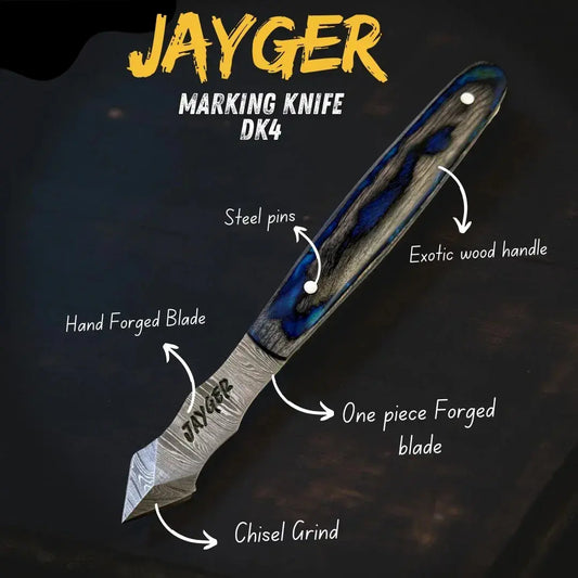 Jayger Handmade Damascus Steel Japanese Kiridashi Knife Long-Neck Precision Marking & Scribing Tool for Woodworking - Jayger
