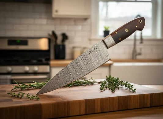 Hand Forged Damascus Steel Kitchen Knife / Chef Set - Jayger