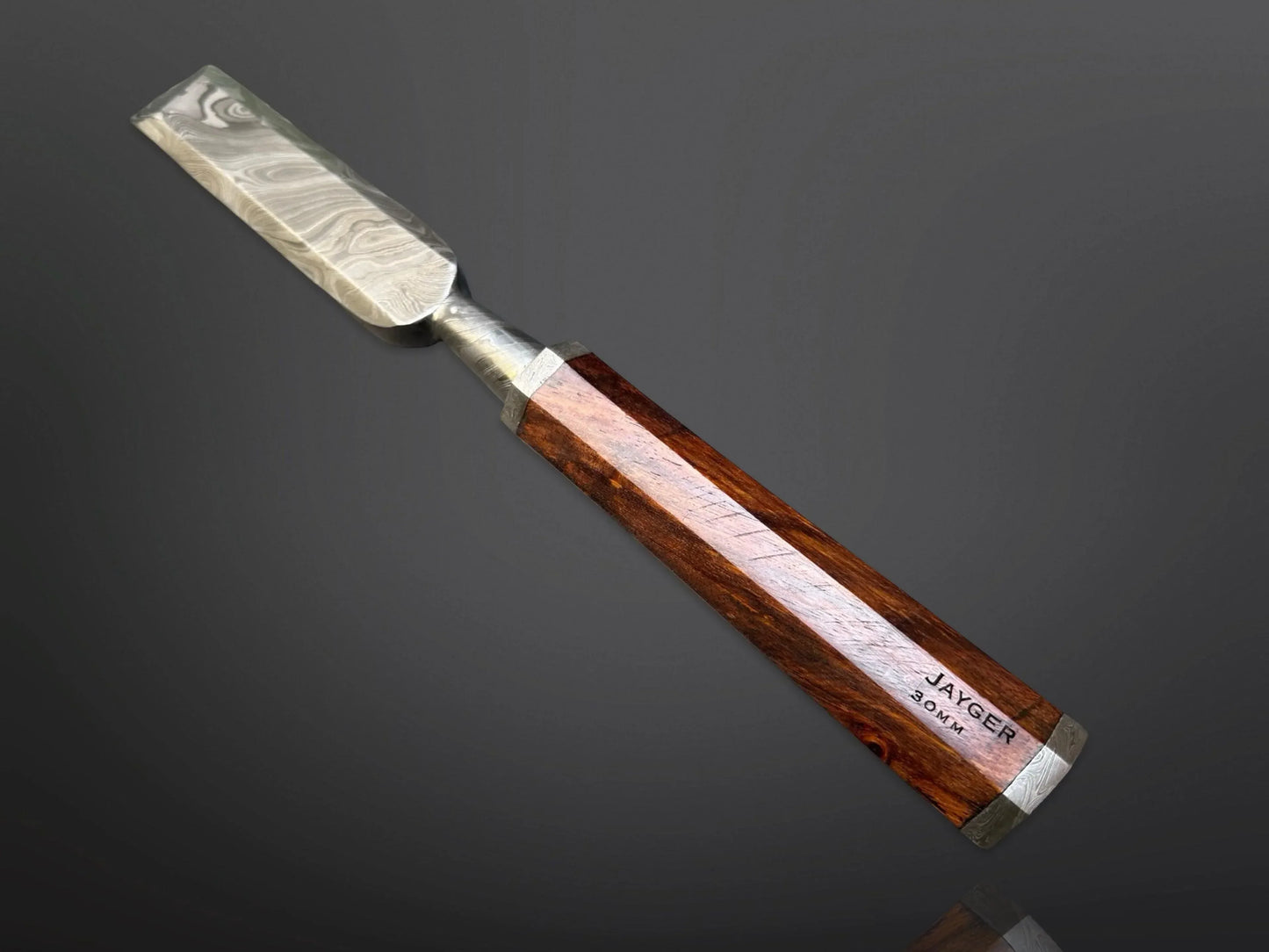 Damascus Steel Wooden Chisel 30mm Hand Forged - Jayger