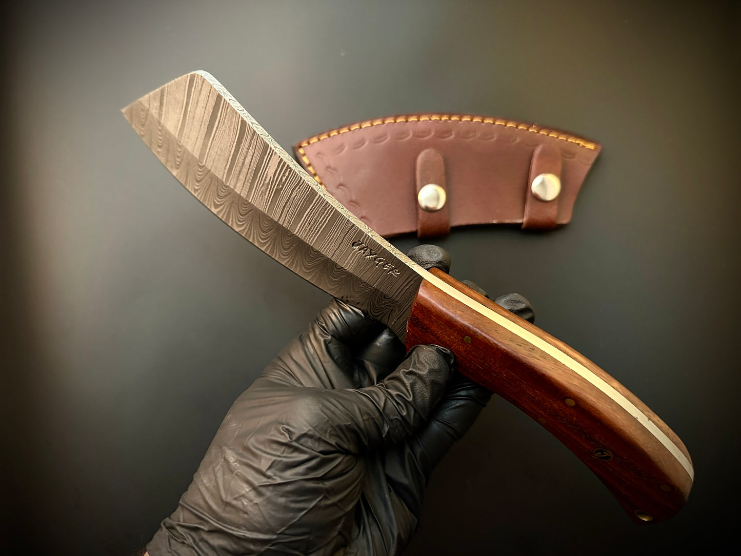 Hand Forged Damascus Steel Meat Cleaver/ Hatchet DH17