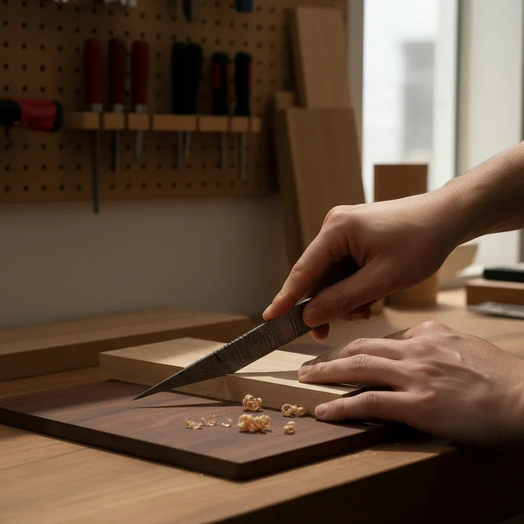 Handmade Damascus Steel Kiridashi Knife-Left Hand - Jayger