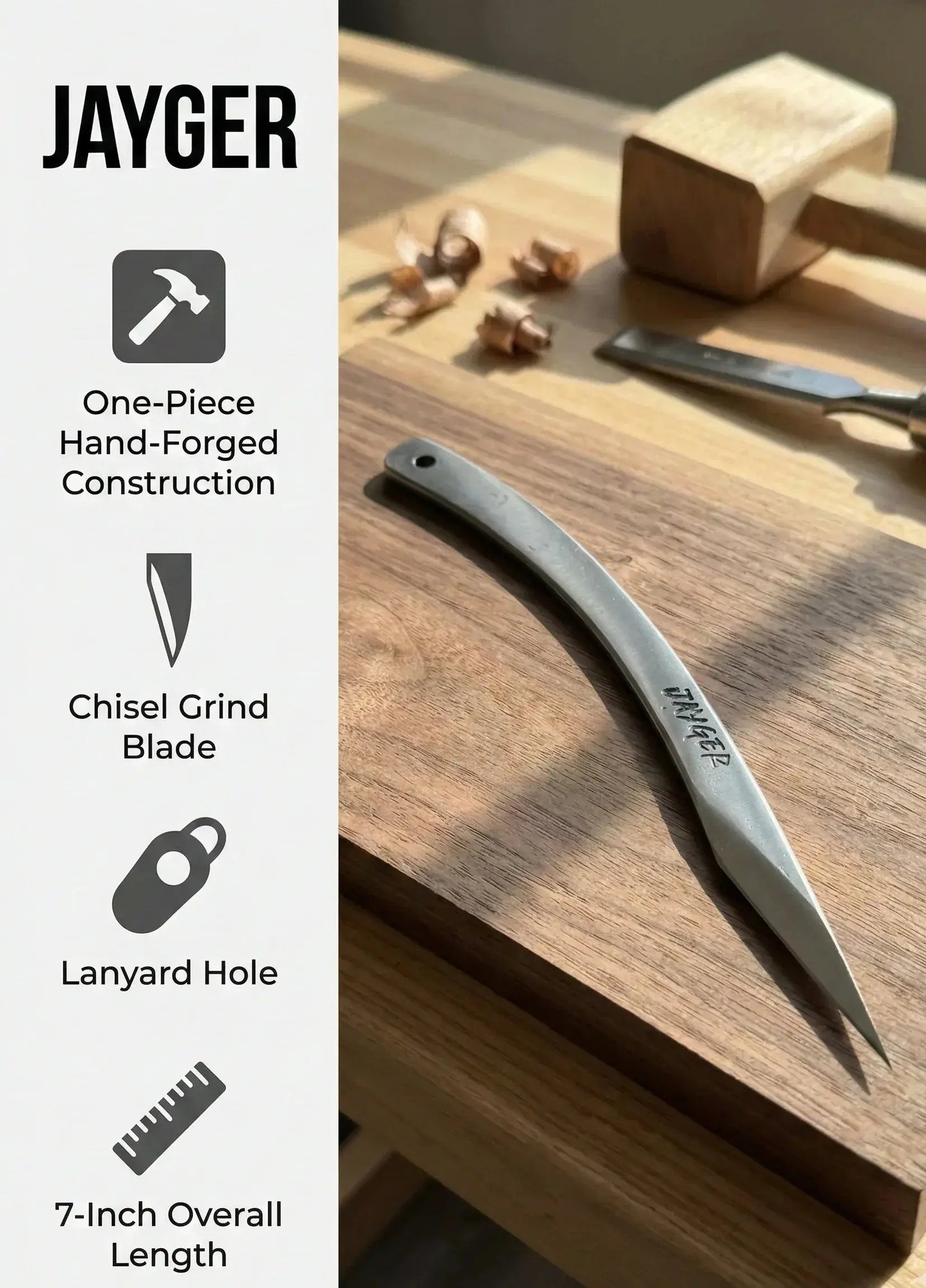 Handmade Japanese Left Hand Kiridashi Knife - Jayger