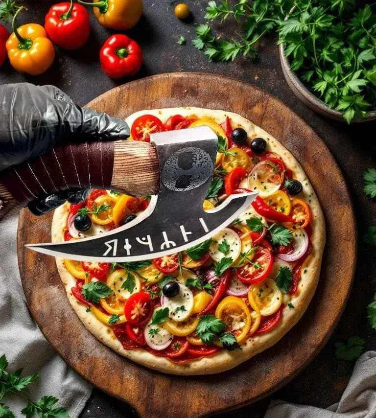Handmade Viking Style Carbon Steel Pizza Axe
