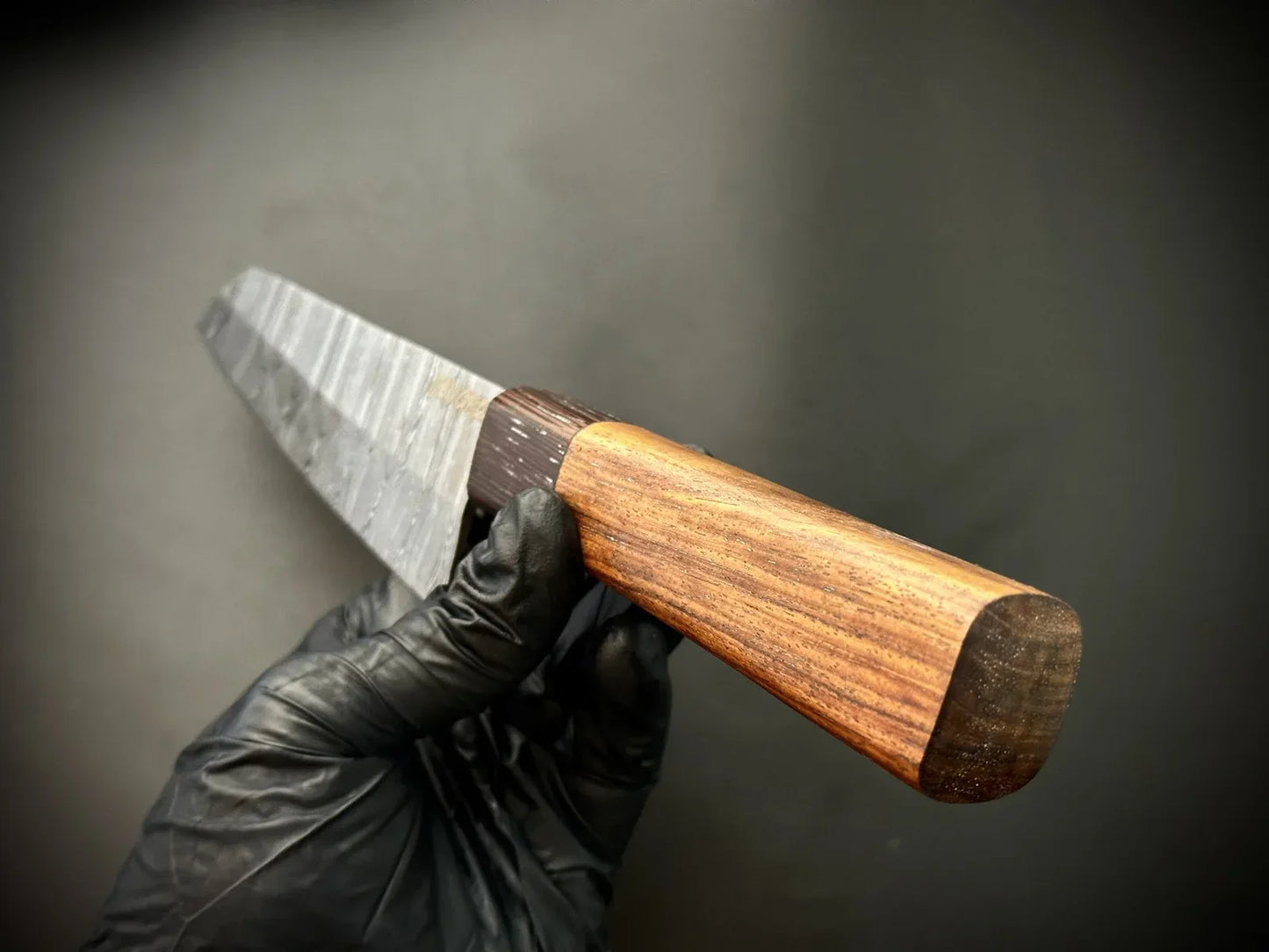 Damascus Steel Santoku Knife With Wood Handle - Jayger