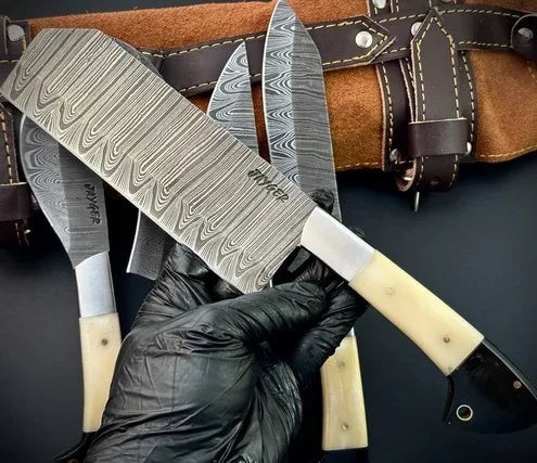 Hand Forged knives Set of 5 with Leather Roll Over Bag-KDS3 - Jayger