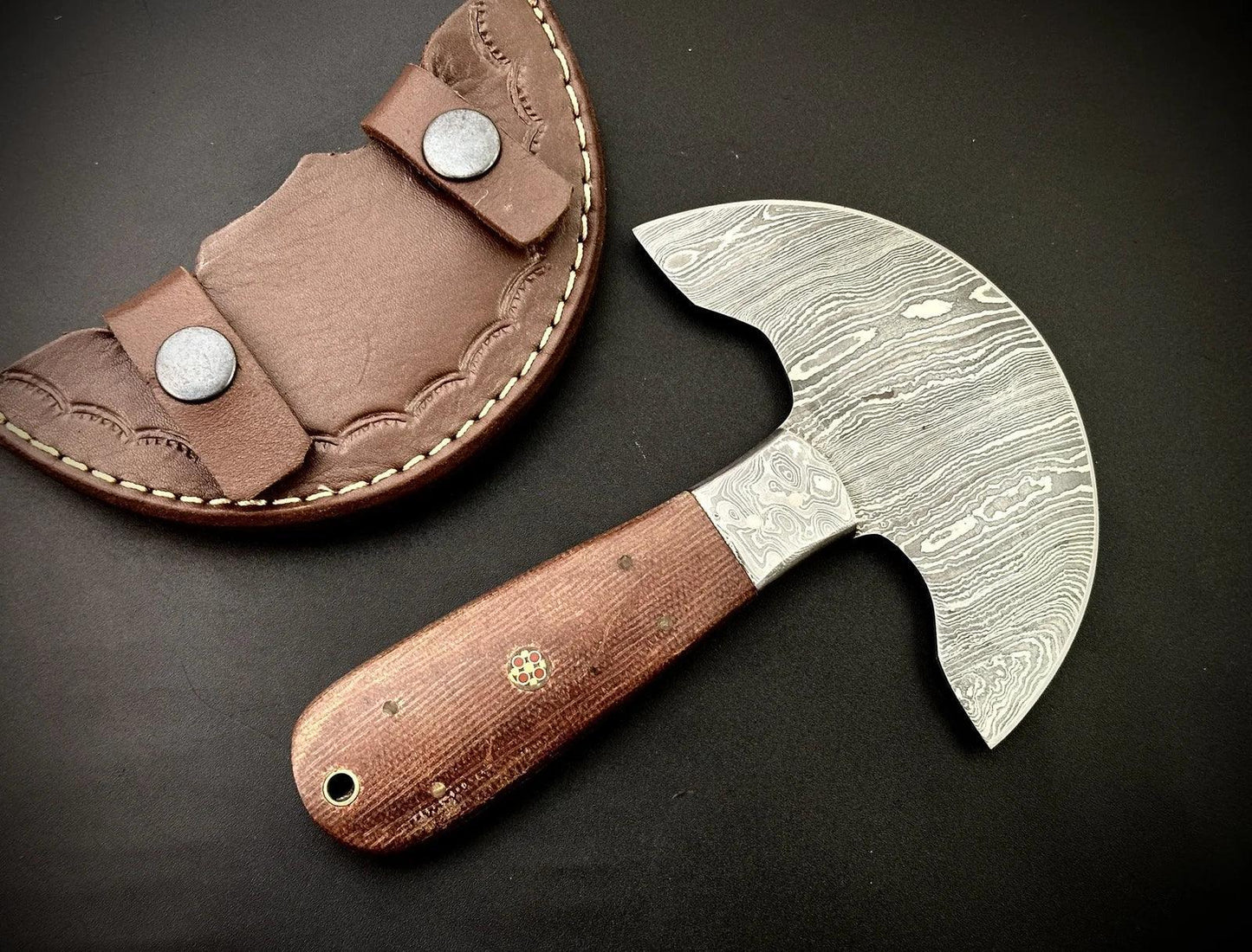 Damascus Steel Leather Cutter With Leather Sheath – QD1 - Jayger