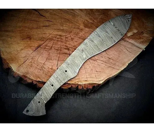 Damascus Steel Kukri Knife Blank Blade -Made to Order - Jayger