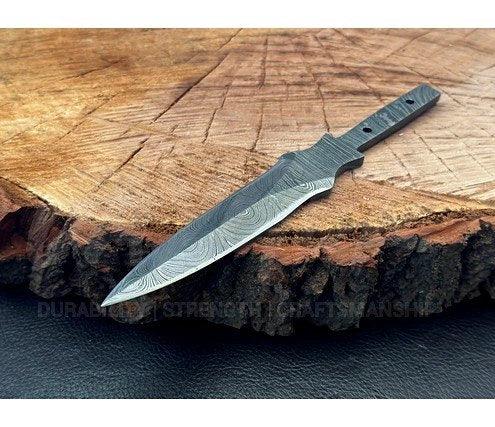 Damascus Steel Double Edge Hunting Blank Blade – B1 - Jayger