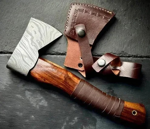 Custom Made Forest Axe Hand Forged Damascus Steel Hatchet - Jayger