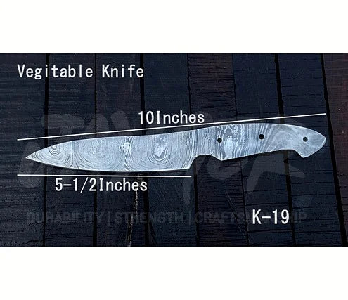 Damascus Steel Vegetable Cutting Knife Blank – K19