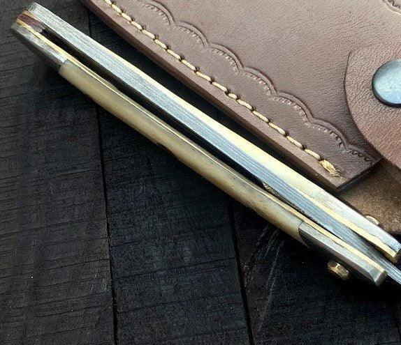 Damascus Cut throat Straight Razor Leather Cover – RD2 - Jayger