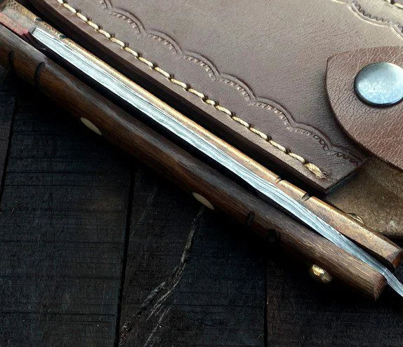 Handmade Damascus Steel Folding Straight Razor – RD4