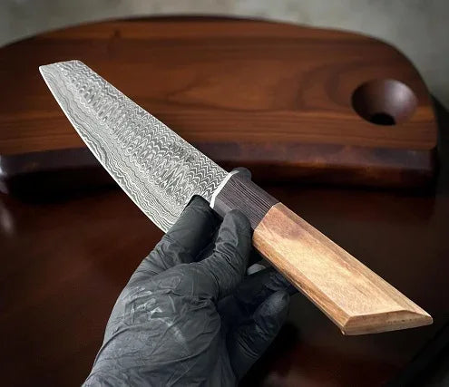 Handmade Santoku Chef Knife – 6.9”Damascus Steel Blade-Made to Order - Jayger