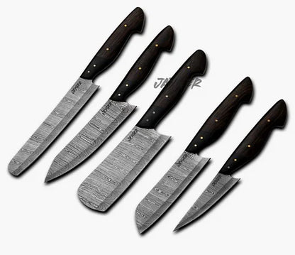 Custom Made Kitchen Chef Knives Set Of 5 Pcs