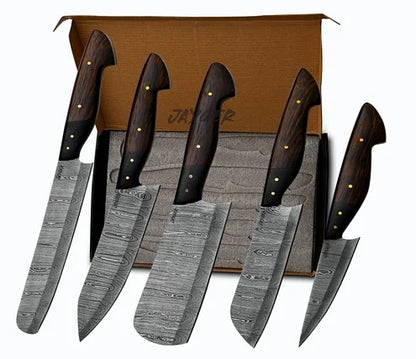 Custom Made Kitchen Chef Knives Set Of 5 Pcs