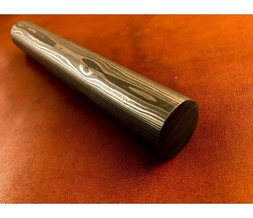 Damascus Steel Round Bar – Knife making Supplies 150×25 mm