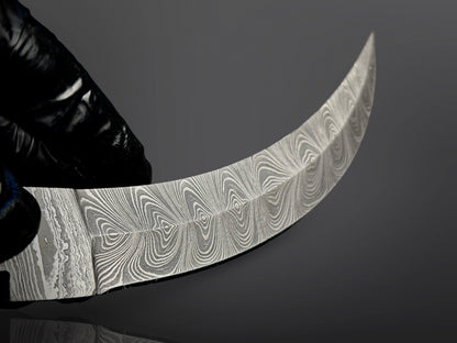 Damascus Steel Curved Edge Dagger Knife Blade – B13