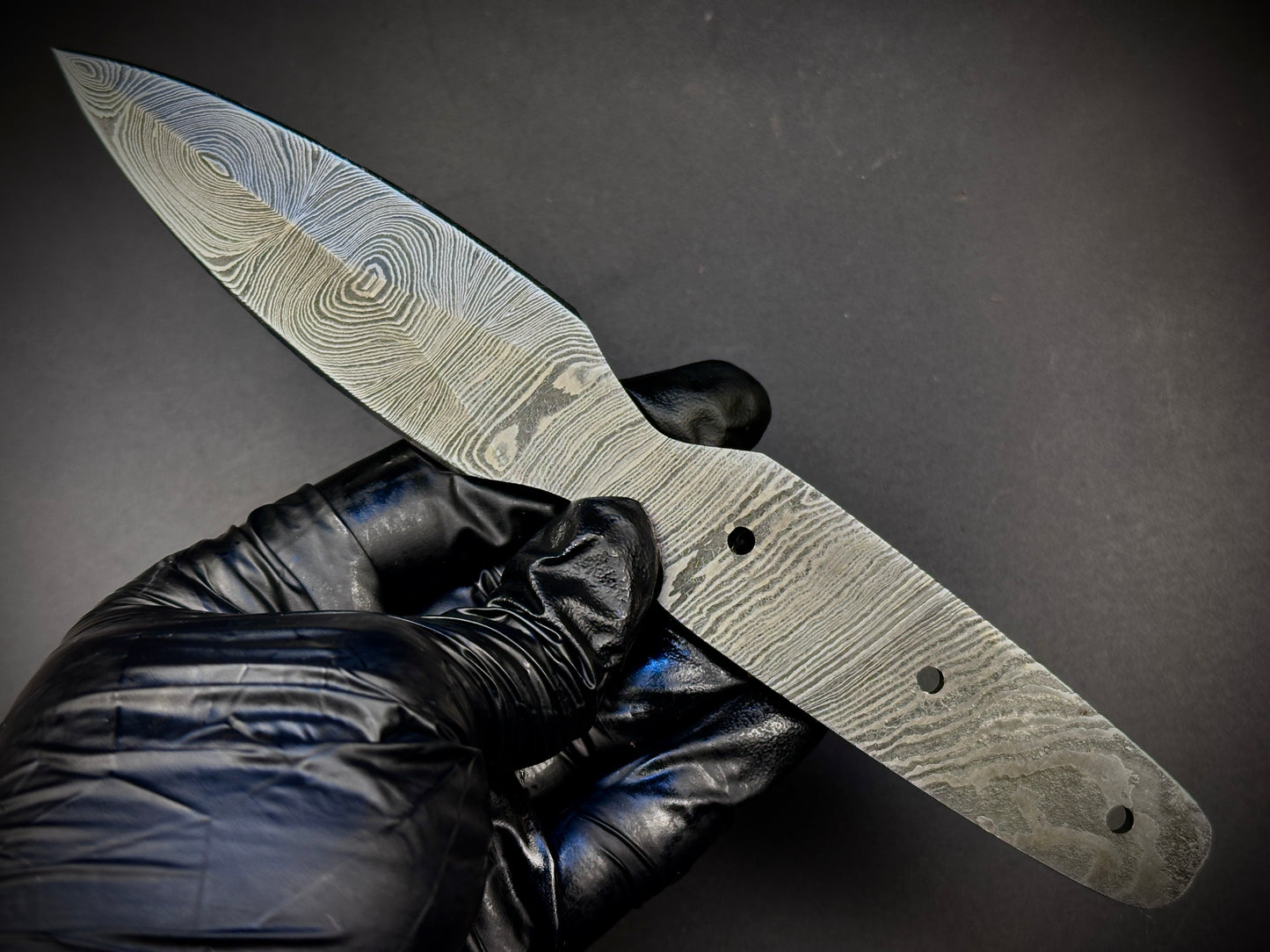 Damascus Steel Double Edge Sgian Dubh Knife Blade – B25