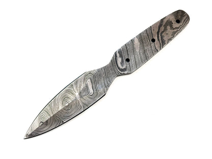 Damascus Steel Double Edge Sgian Dubh Knife Blade – B25