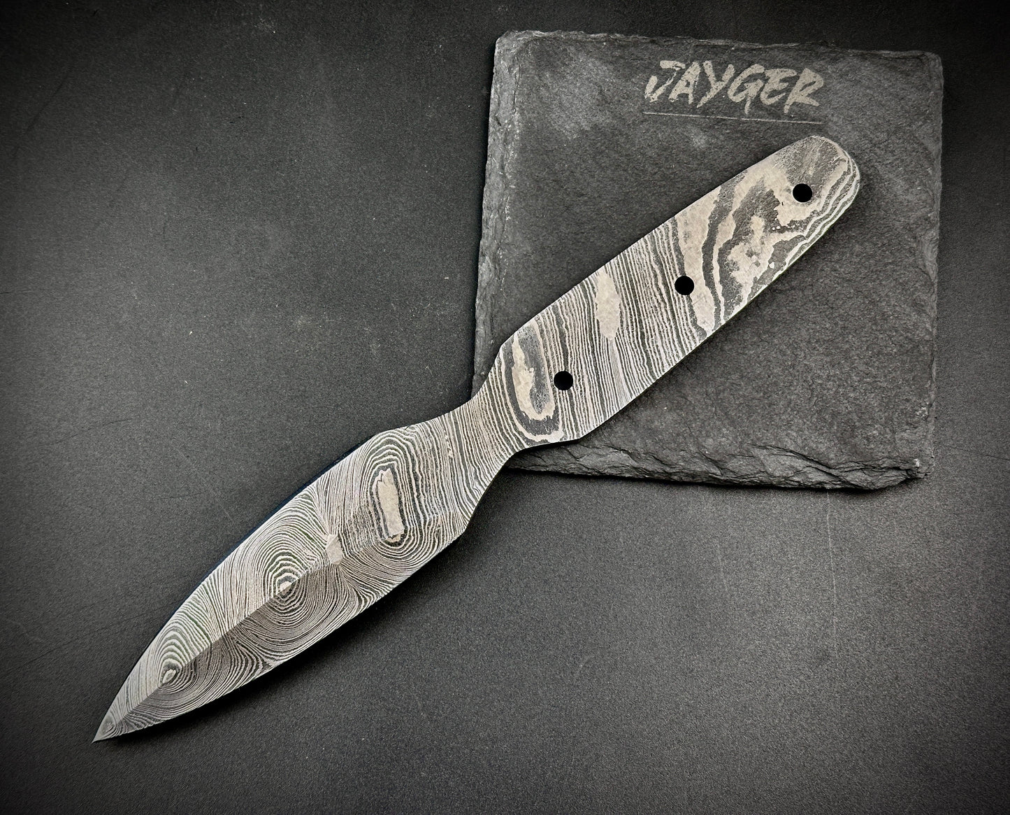 Damascus Steel Double Edge Sgian Dubh Knife Blade – B25