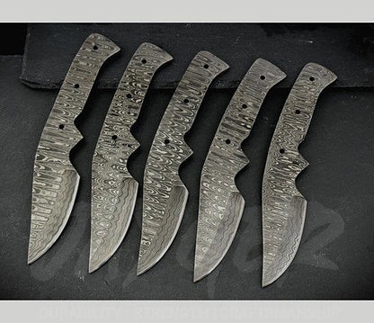 Hand Forged Damascus Steel Skinning Knife Blanks – B100