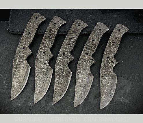 Hand Forged Damascus Steel Skinning Knife Blanks – B100