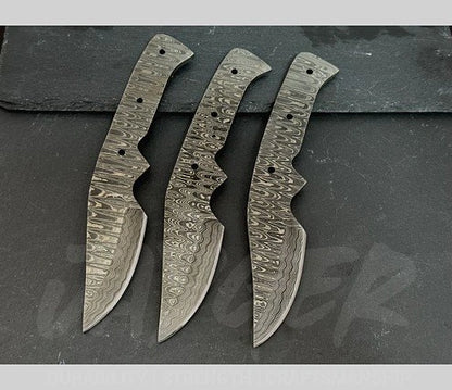 Hand Forged Damascus Steel Skinning Knife Blanks – B100