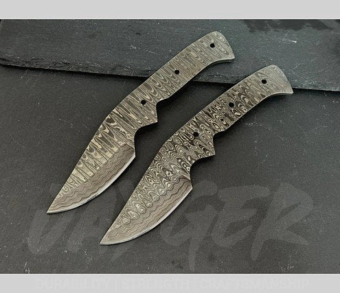 Hand Forged Damascus Steel Skinning Knife Blanks – B100