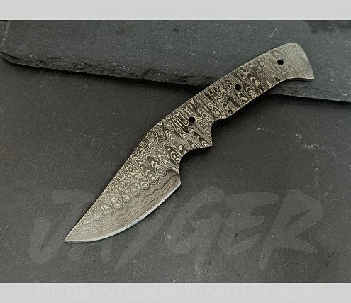 Hand Forged Damascus Steel Skinning Knife Blanks – B100
