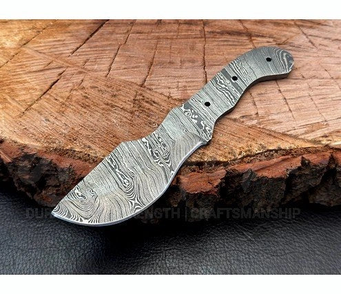 Hand Forged Damascus Steel Tracker Knife Blank – B11