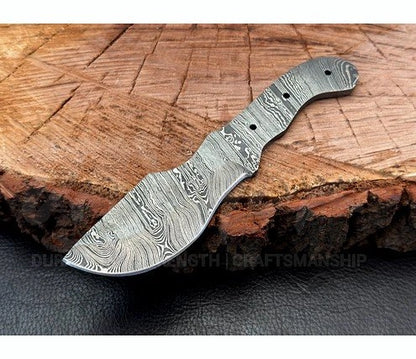 Hand Forged Damascus Steel Tracker Knife Blank – B11