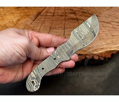Hand Forged Damascus Steel Tracker Knife Blank – B11