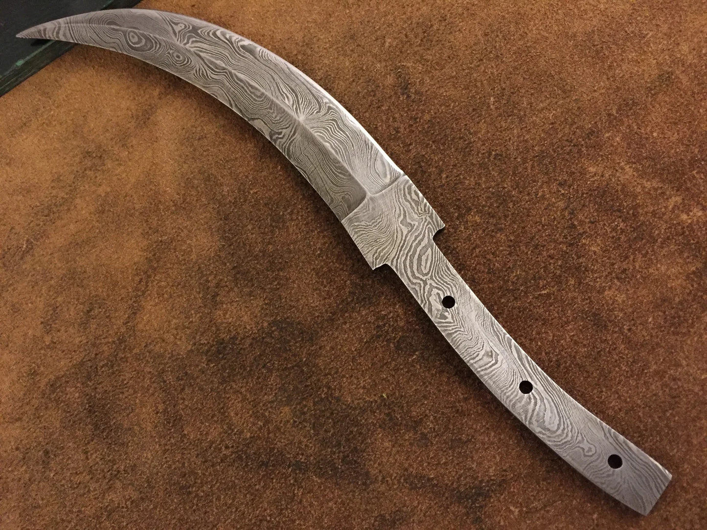 Damascus Steel False Edge Dagger Knife Blade – B13