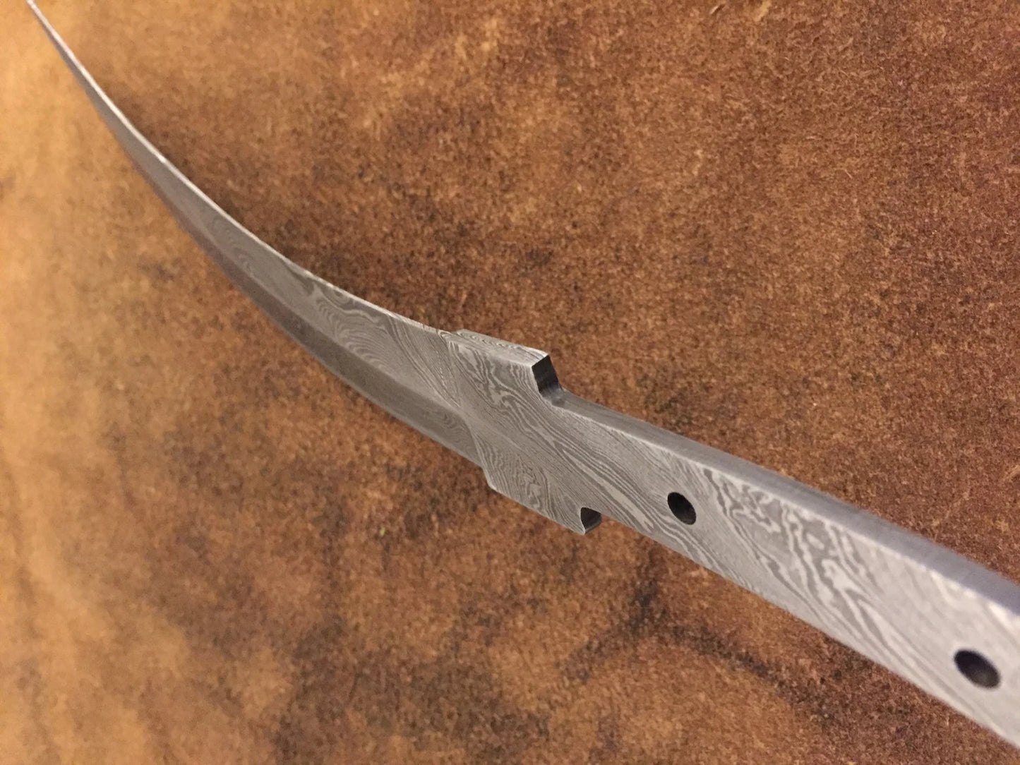 Damascus Steel False Edge Dagger Knife Blade – B13