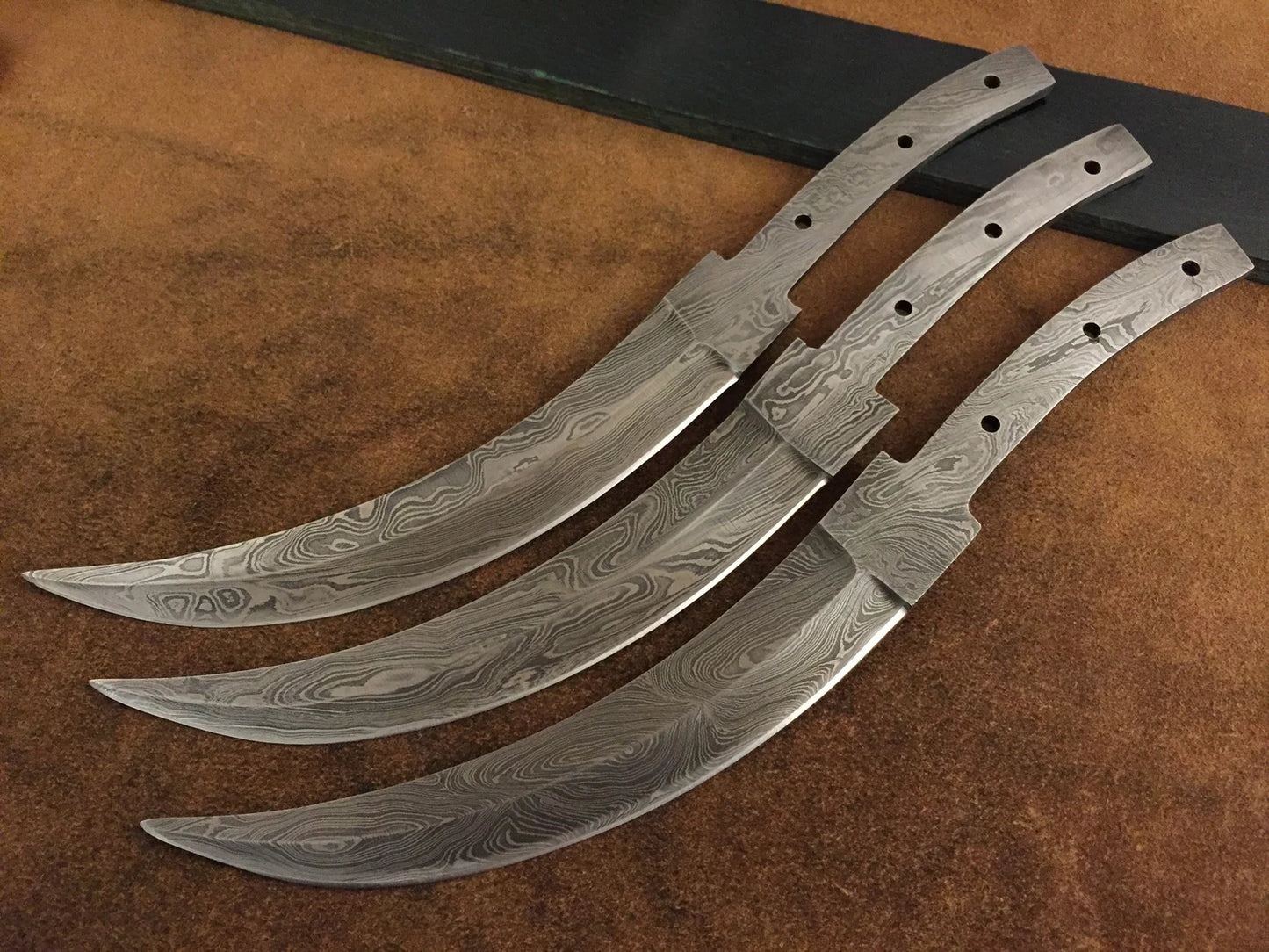 Damascus Steel False Edge Dagger Knife Blade – B13