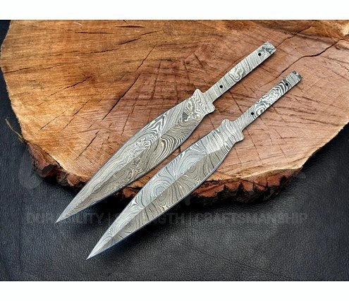 Hand Forged Damascus Steel Throwing Knife Blank – B15