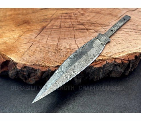 Hand Forged Damascus Steel Throwing Knife Blank – B15