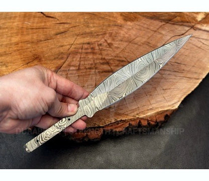 Hand Forged Damascus Steel Throwing Knife Blank – B15