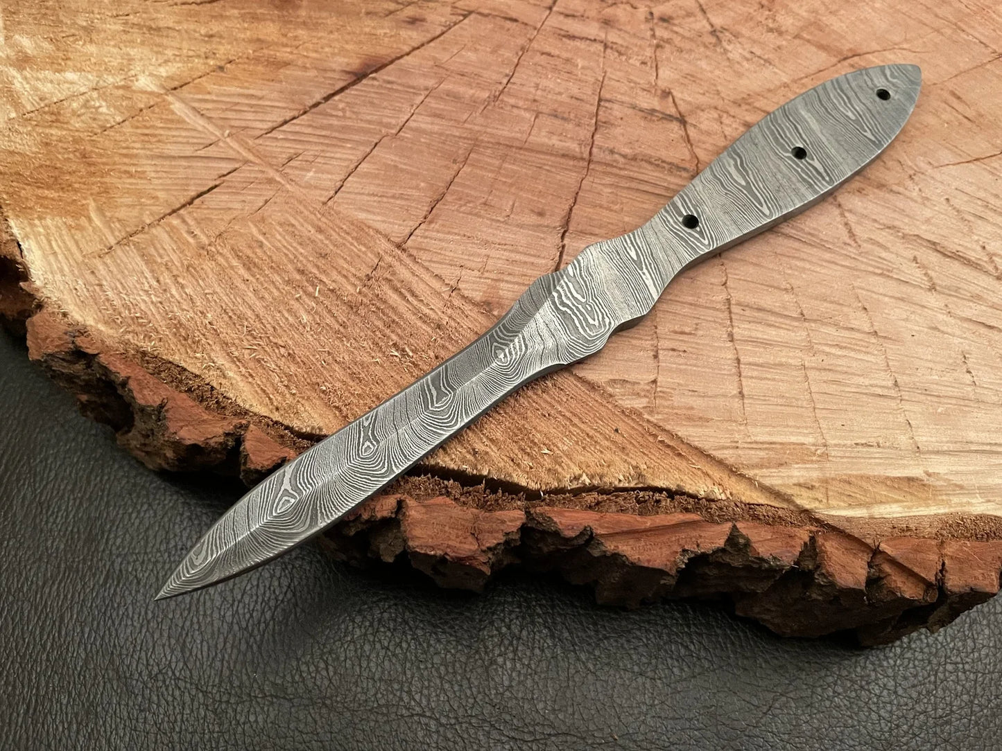 Handmade Damascus Steel Throwing Knife Blank Blade – B18