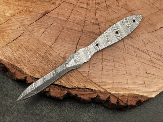 Handmade Damascus Steel Throwing Knife Blank Blade – B18