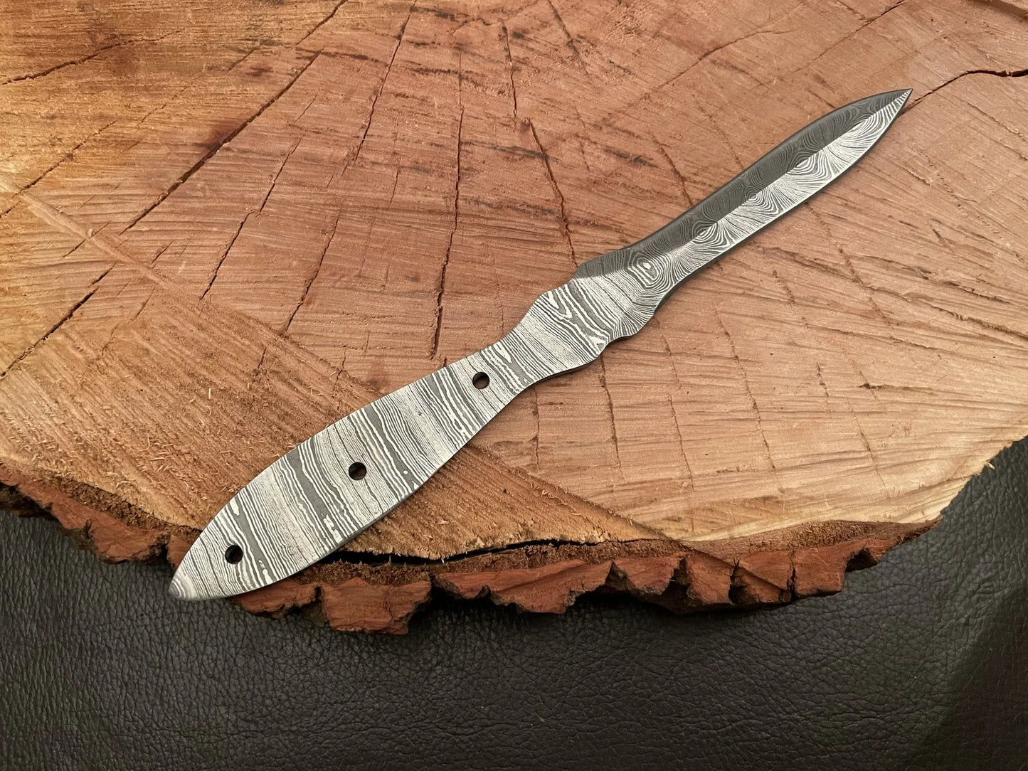 Handmade Damascus Steel Throwing Knife Blank Blade – B18